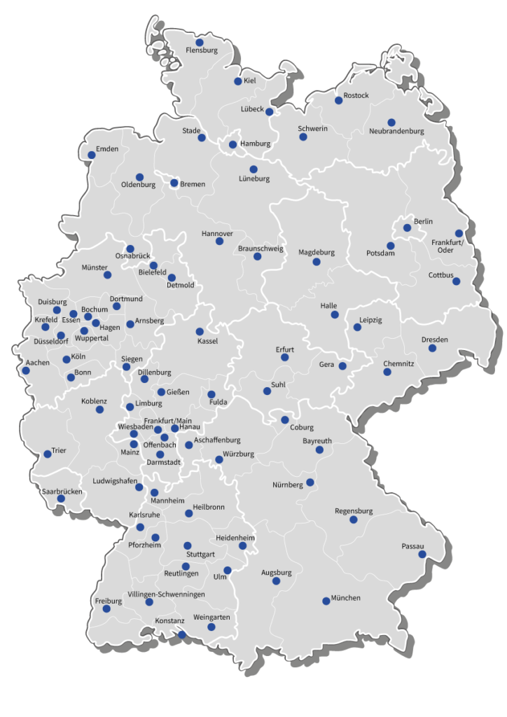 Deutschlandkarte IHK Standorte